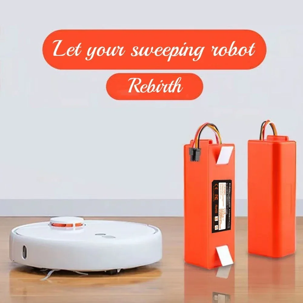 14.4V BRR-2P4S-5200S Robotic Vacuum Cleaner Replacement Battery For Xiaomi Roborock S55 S60 S65 S50 S51 S5 1S 1ST MAX S6 Parts