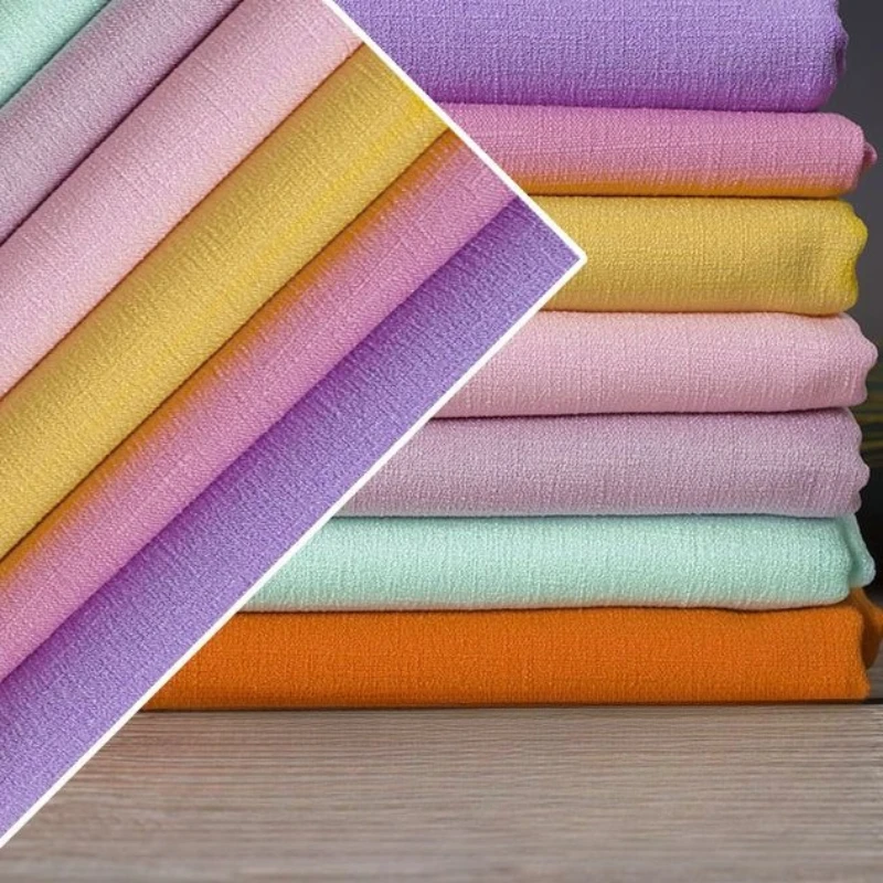 Dark Green Purple Solid Bamboo Knot Non-See-Through Chiffon Fabric Draping For Pants Hanfu Sewing Accessories Wholesale Material
