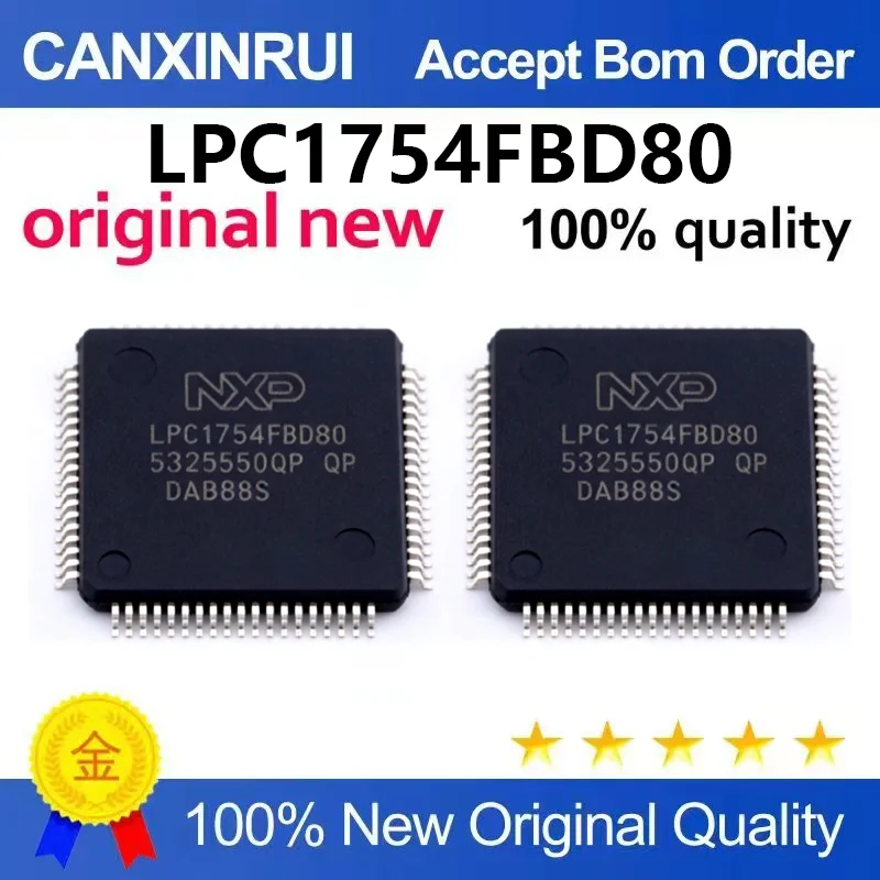 （5pcs-10pcs）Brand new original LPC1754FBD80 SMT LQFP-80 100MHz 32-bit microcontroller chip