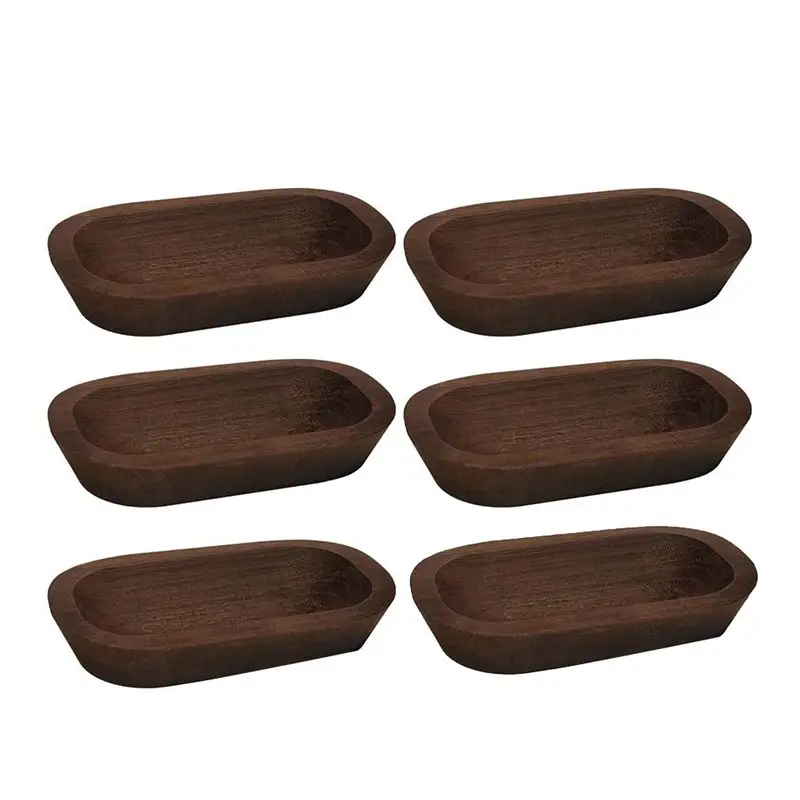 

AT84-6 Pcs Wooden Dough Bowls For Candle Making Wood Dough Bowls Bulk For Decor Hand Carved Wood Decorations For Food Bread