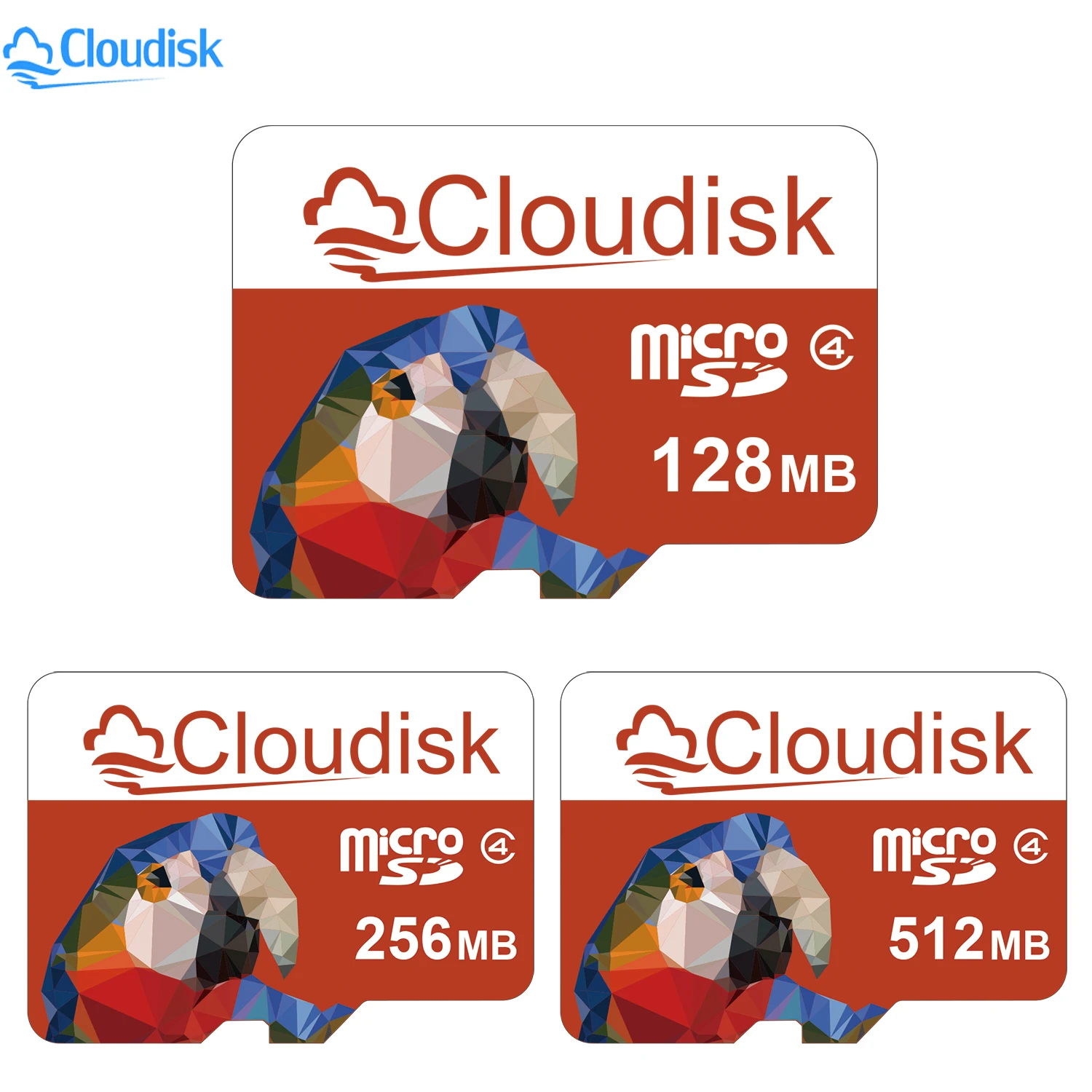 بطاقة ذاكرة Cloudisk ذات سعة صغيرة Micro SD سعة 128 ميجابايت 256 ميجابايت 512 ميجابايت (512 ميجابايت = 0.5 جيجابايت) بطاقات C4 Parrot TF لصور MP3 ملفات صغيرة