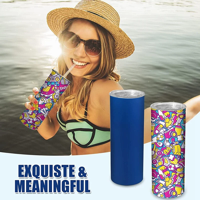 Sublimation Blanks Silicone Bands Sleeve Kit For Sublimation Tumblers 20 Oz Skinny, Wraps Instead Shrink Paper In Oven