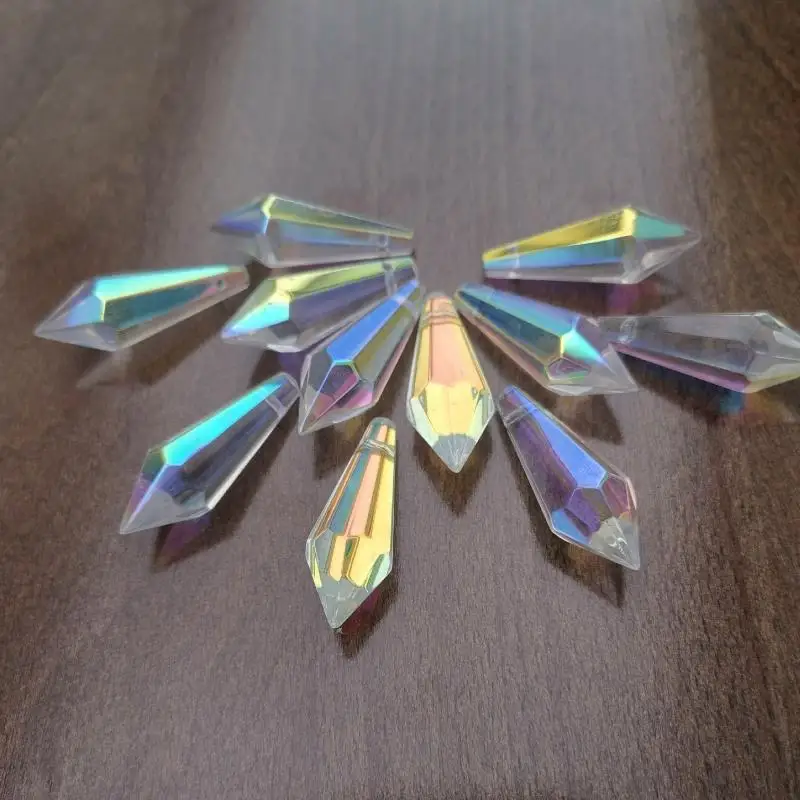 5 Stück Hängende Prisma-Kristall-Eiszapfen, Sonnenfänger, Regenbogenmacher, Kronleuchter-Tropfen für Schlafzimmer, Wohnzimmer, Fensterdekoration – Detail 4