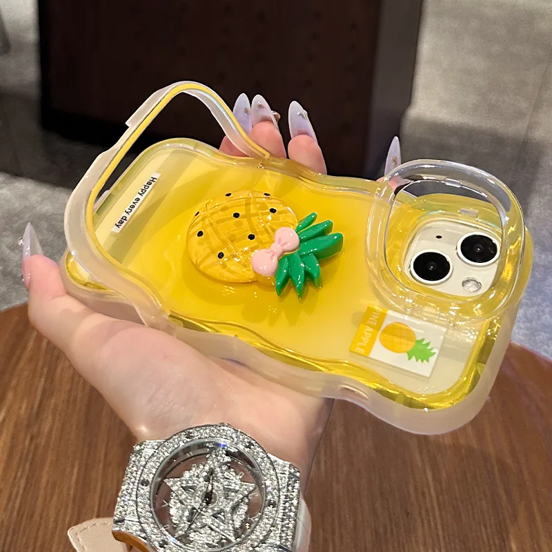 

3D Fruit Figurine Suitable for iPhone 17 Transparent Phone Case 16promax All Inclusive 15pro 14 13 Anti Fall Protection Cover
