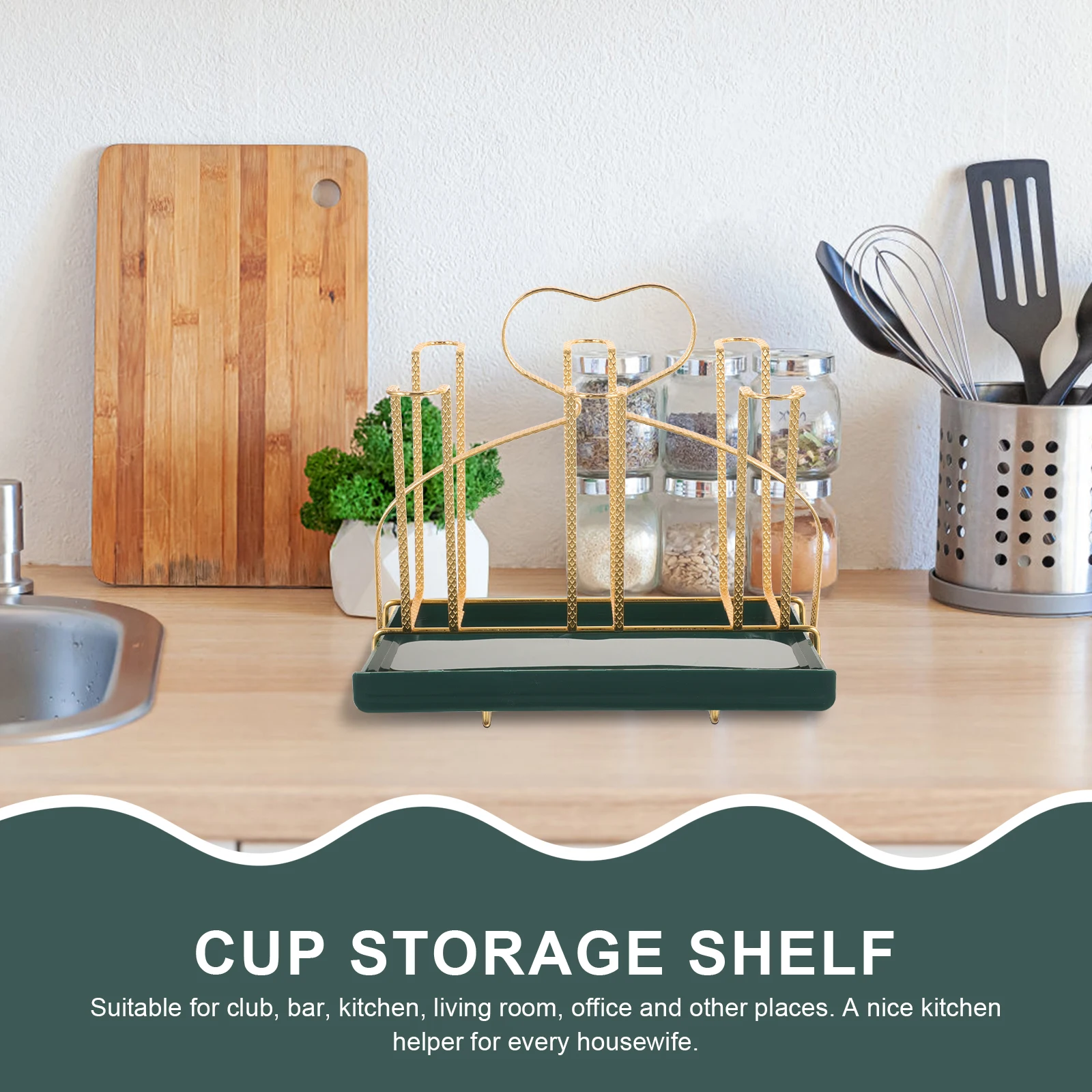 

1 Set Metal Cup Draining Rack Stand Glass Drying Organizer Storage Shelf For Kitchen Bar Coffee Mug Display Accessories Holder