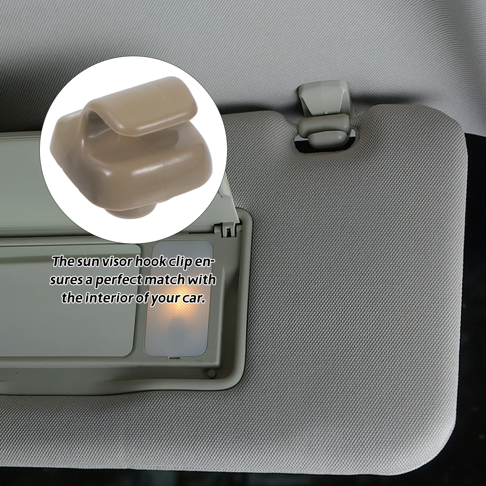 

2Pcs Sun Visor Hook Clips Durable PP Material Easy Install Car Interior Vehicle Sun Visor Fixing Sunshade Extender Clips