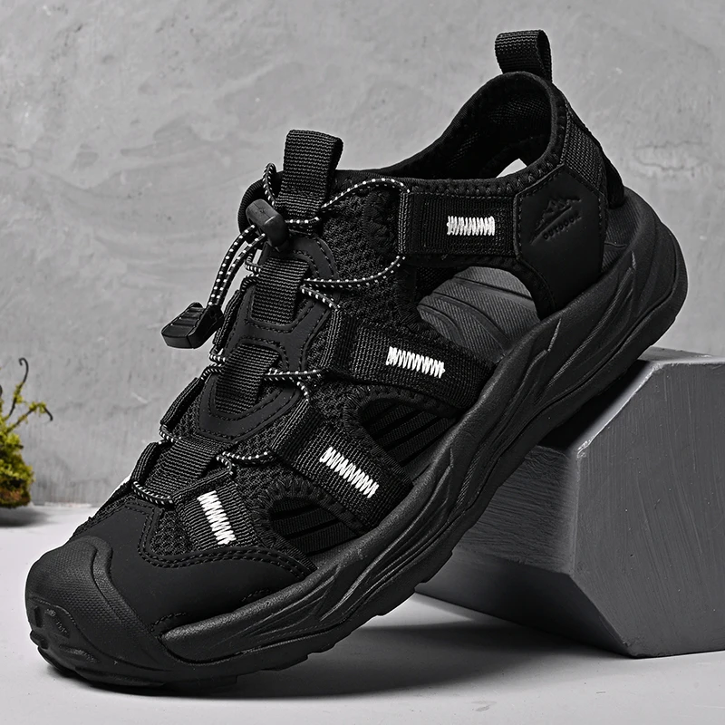 YUYIN Summer Men's Sandals Mesh Breathable Casual Sneakers Soft Sole Non-slip Outdoor Hiking Sports Shoes Upstream Wading Shoes