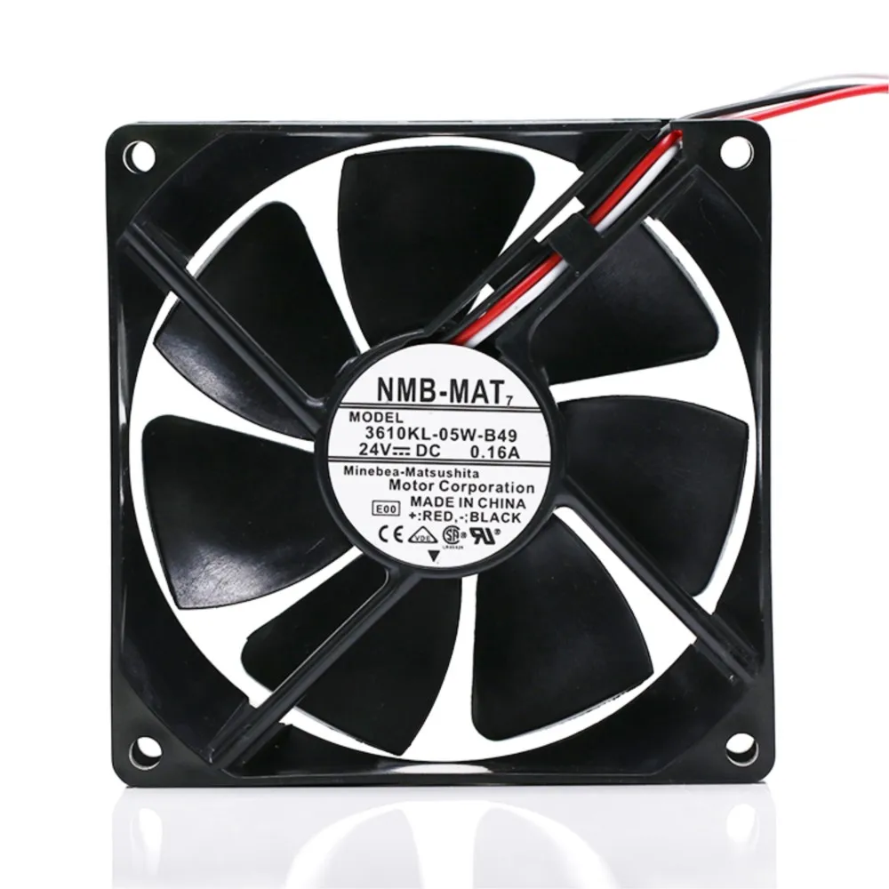 2PCS 90mm Fan for NMB 3610KL-05W-B49 92mm 24V Dual Ball Bearing Case Fan for Frequency Converters & Industrial Cooling