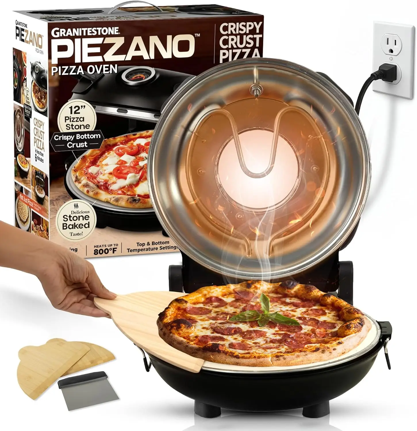 Crispy Crust Electric Pizza Oven 12 Inch Indoor