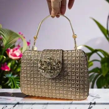 西苑小姐水晶晚餐包 2024 閃耀鑽石晚宴手提包 金屬手拿包和手提包 婚禮錢包 10 最佳銷售 金屬錢包 - №7