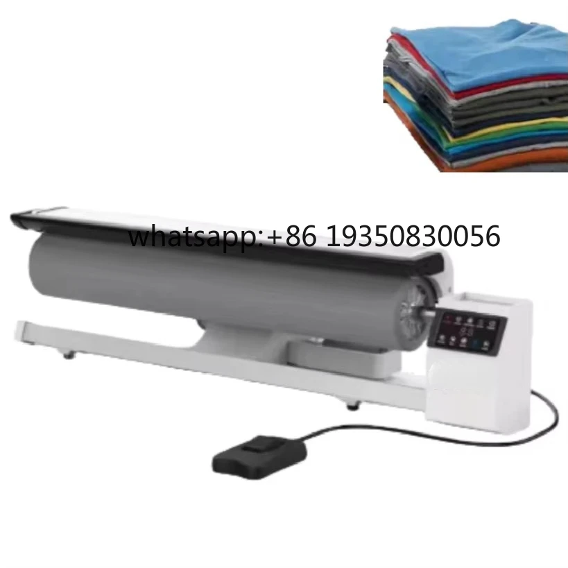 Motorized Garment Press Machine 900mm Wide for Hotel Linen Industrial Textile Steaming