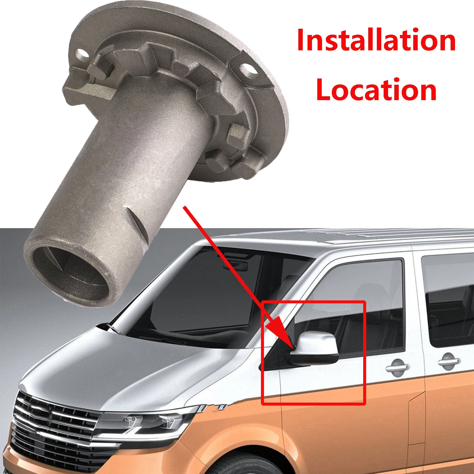 Wing Mirror Bracket For VW Amarok 2010 - 2023 Transporter T5 T6 2003 - 2023 Silver Gear Bearing Inner Bush L/R 7E1857000