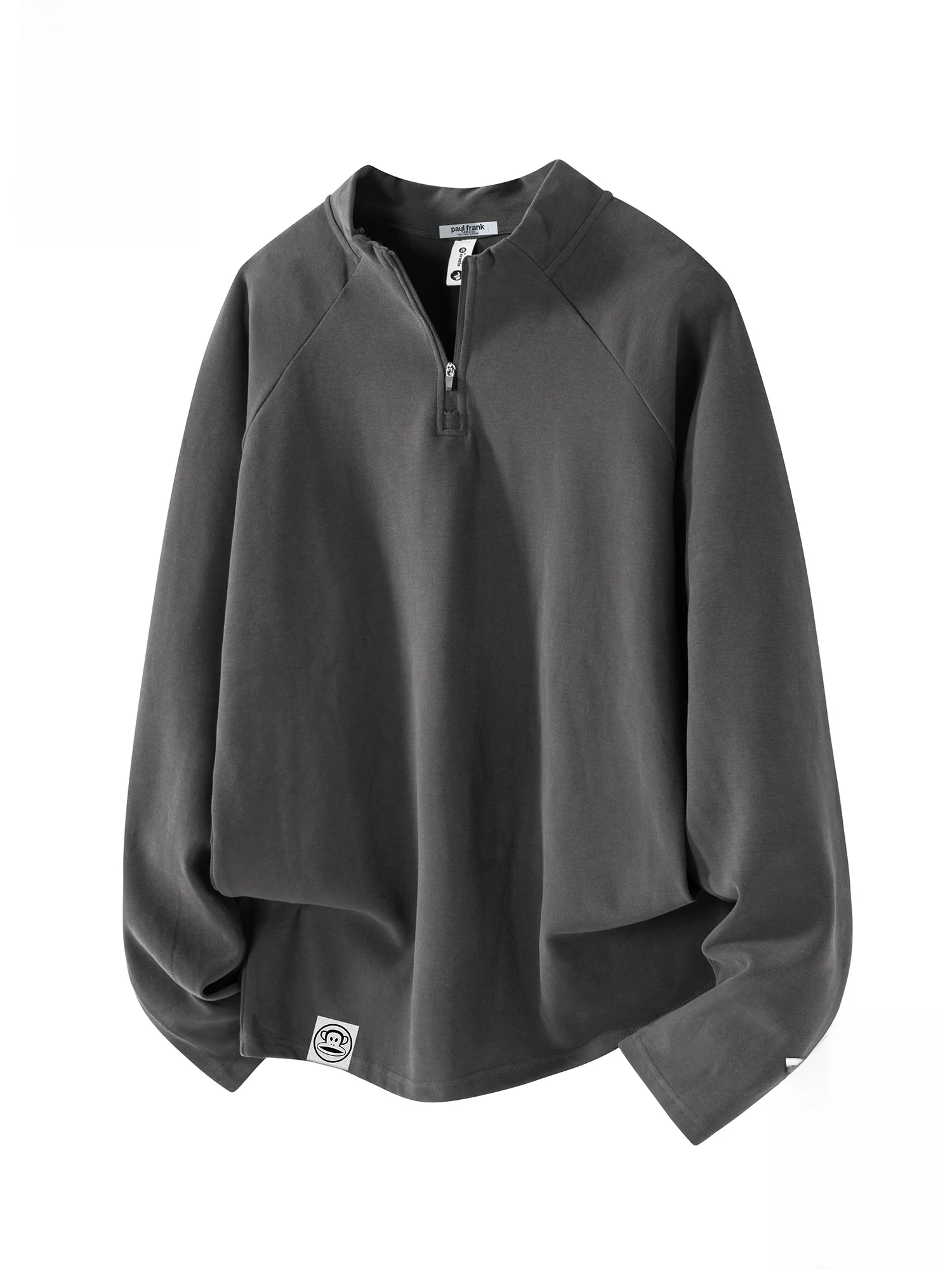 

PaulFrank Long Sve T-irt Men's Casual Base Layer irt Spring American Sle Zipper Pure Color Monkey Face Design Top