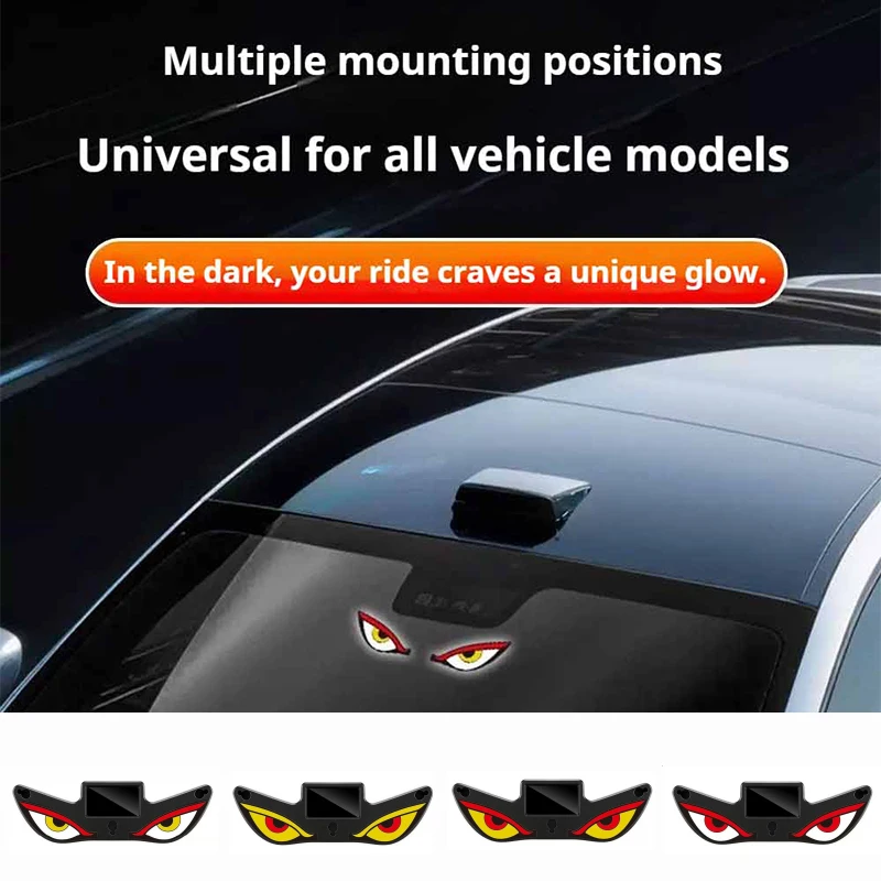 Car Decoration Rear Windshield Atmosphere Lights Cool DEMON EYE Ambient Light Solar Powered Breathing Neon Light Car Accessorie