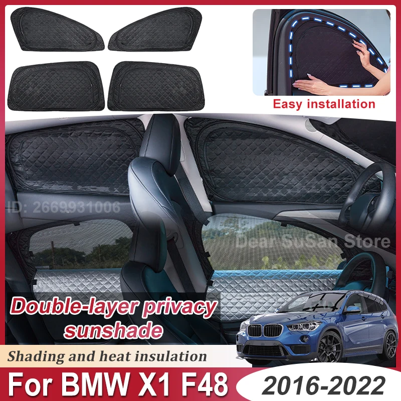 Sunshade For BMW X1 F48 2016 Accessories 2017~2022 SWB Car Double Layer Mesh Window Visor Protect Privacy Camping Sun Shade Part