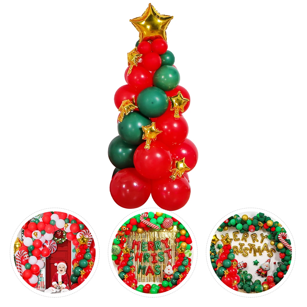 

1Set Christmas Tree Balloons Latex Xmas Balloon Decor for Romantic Party Atmosphere Christmas Tree Balloons Latex Balloon