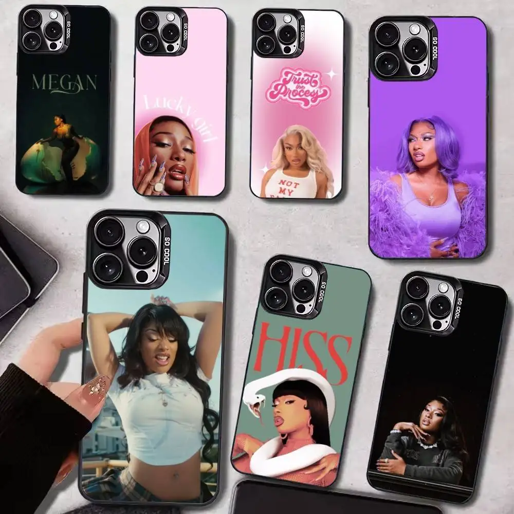 

M-Megan Singer Phone Case For iPhone17,16,15,14,13,12,11 Plus,Pro Max Black Candy Matte Shockproof Cover