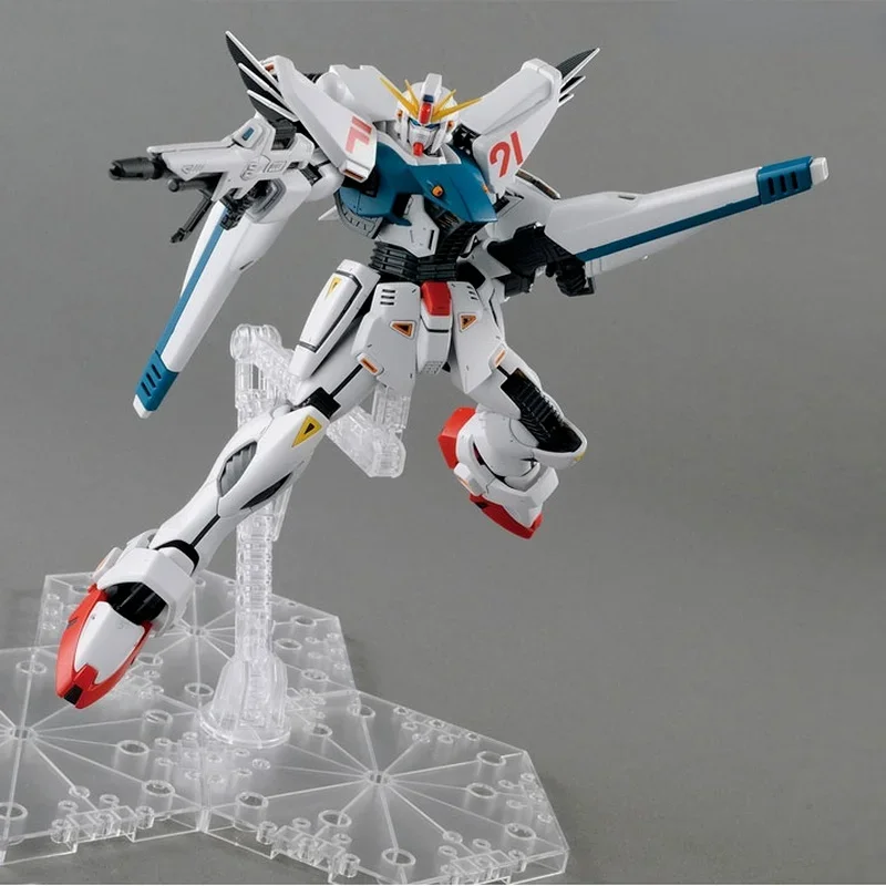 Bandai gundam modelo kit mg anime figura 1/100 gundam f91 ver 2.0 figuras de ação genuíno móvel robô gunpla brinquedos para crianças