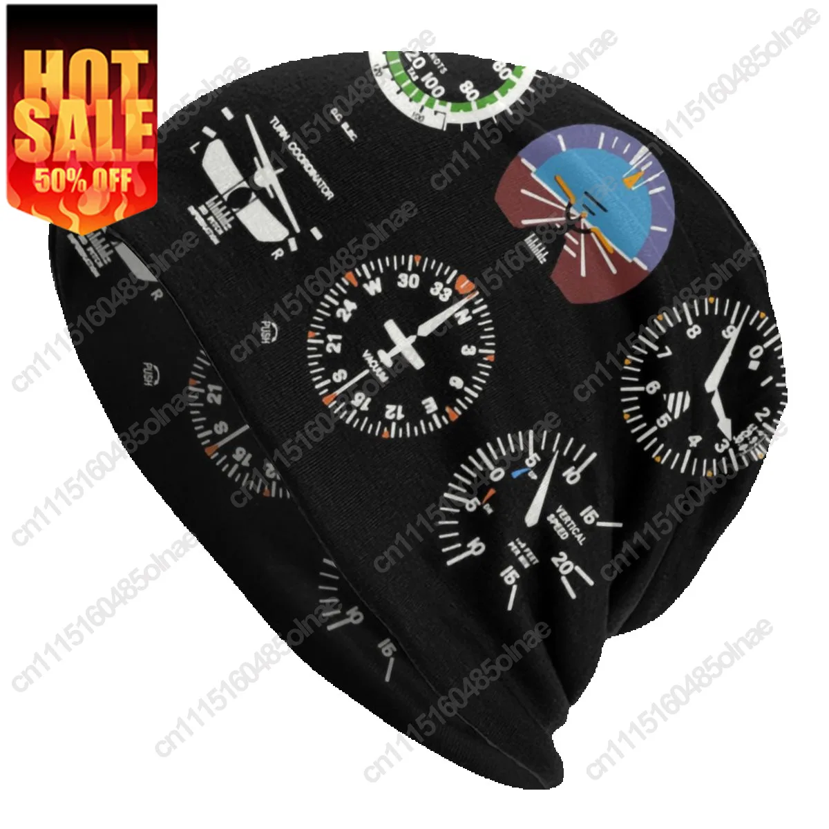 Unisex Warm Bonnet Femme Knitting Hats Cockpit Six Dials Flight Simulator Pilot  Beanie Cap Airplane Aircraft Beanies Caps