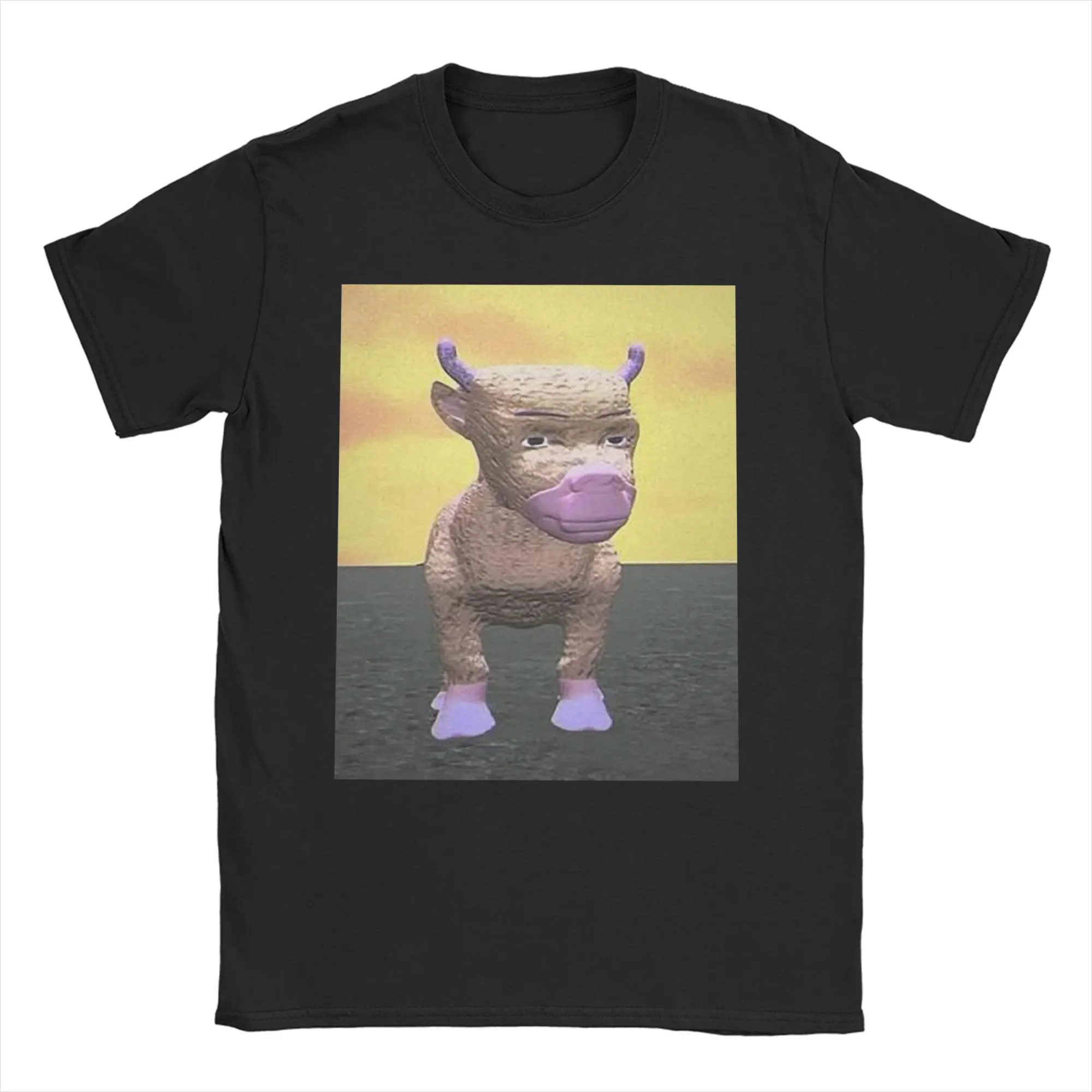 Niu Lai  Cow Still from Chinese Blockbuster Terrible Animation T Shirts for Men Pure Cotton T-Shirt Crewneck  Tee Shirt Short