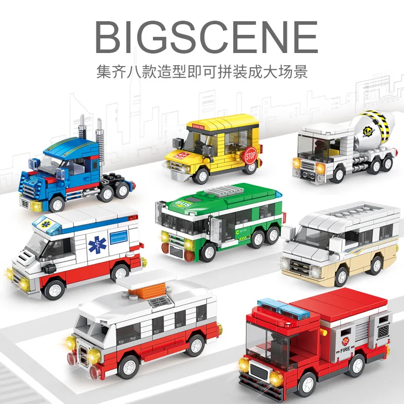 Racing Car Series Building Block Truck Engineering Vehicle Technical Model Assembly Bricks Toys for Birthday Christmas Gift Kids