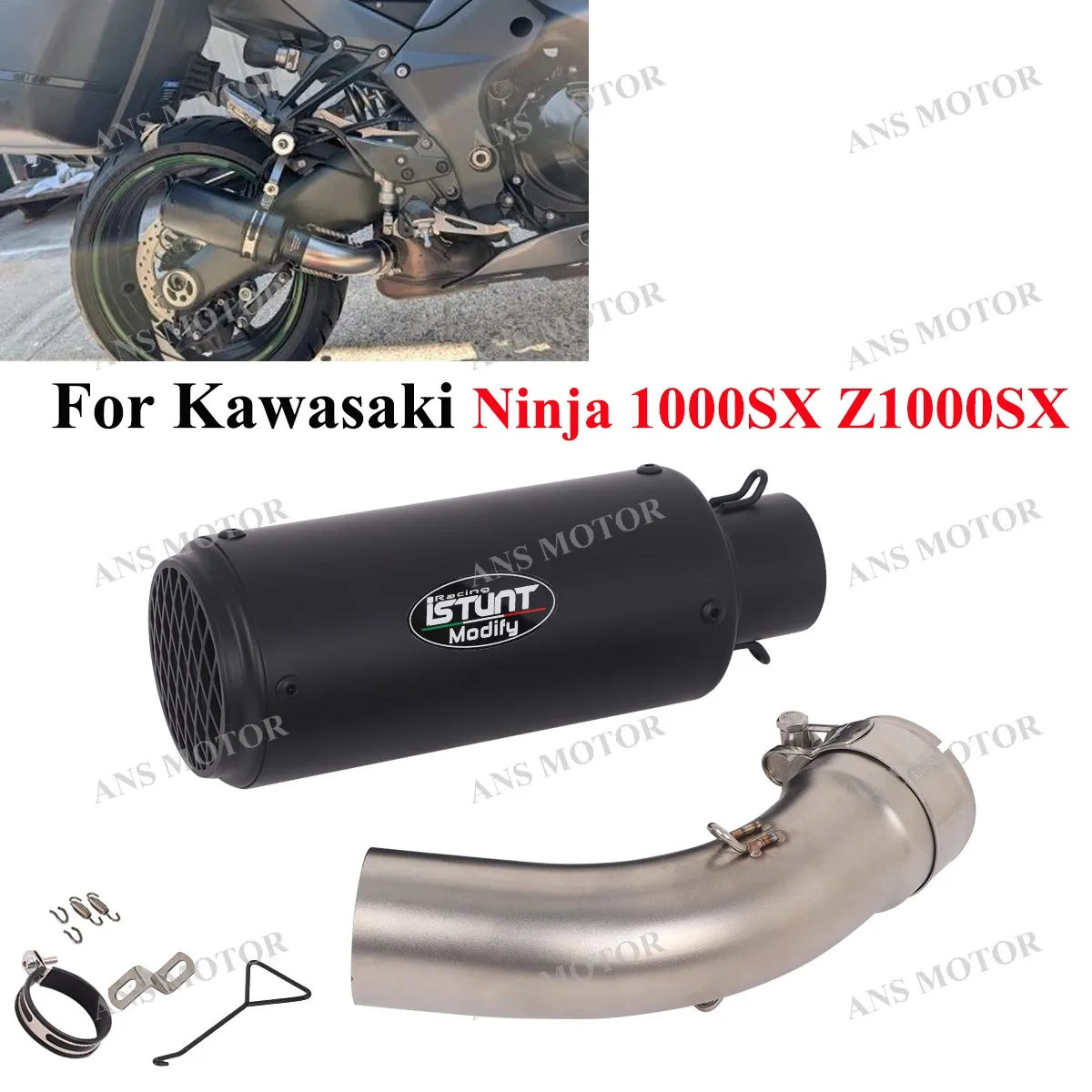 

For Kawasaki Ninja 1000SX Z1000SX 2021-2025 Motocycle Exhaust Escape System 1000SX Exhaust Slip On 51mm Round Muffler