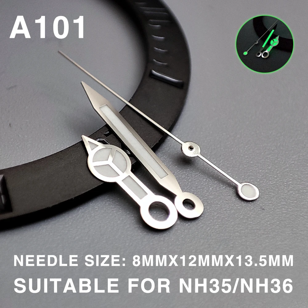 Watch Accessory Hands Superluminova Blue-Green Hands for NH36/35, 4r36 A1~A104 Case Movement