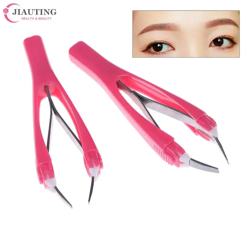 1pcAutomatically Retractable Stainless Steel Slant Tip Hair Removal Eyebrow Tweezer Makeup Tool עיצוב גבות מקצועי