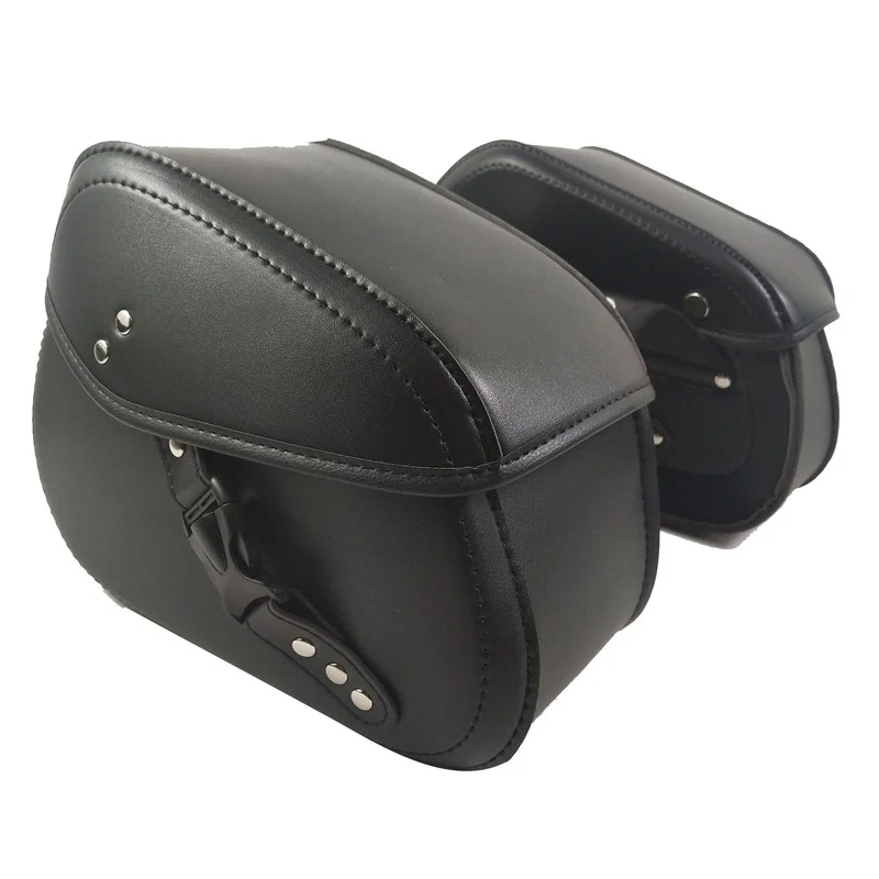 Pair Motorcycle Pannier Saddlebag Luggage Saddle Bags Waterproof PU Leather Partauto parts