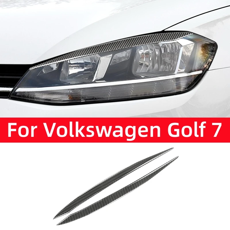 

For Volkswagen Vw Golf 7 Gti Mk7 2013-2019 Carbon Fiber Auto Headlight Eyebrow Decor Sticker Cover Trim Frame Car Accessories