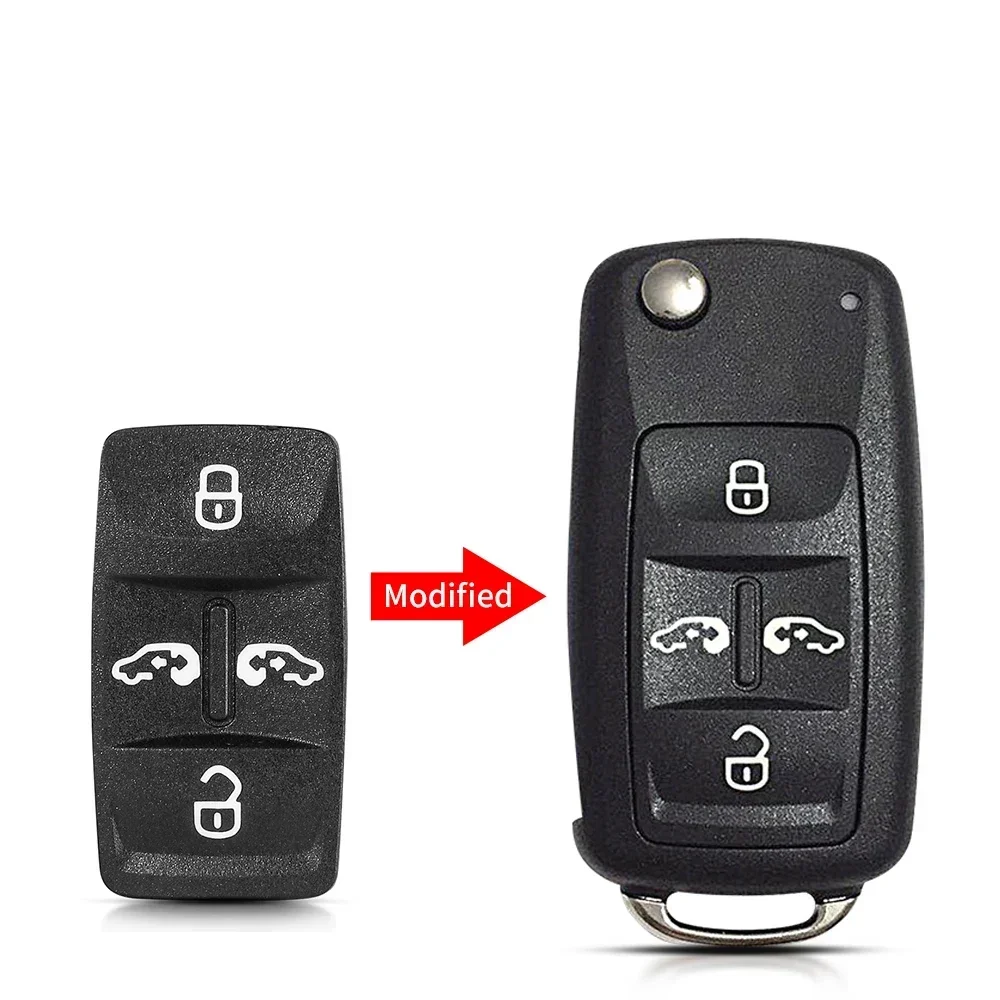 KEYYOU 1PCS NEW Rubber Buttons Pad Car Key Pad For Volkswagen VW Golf 7 4 5 Mk4 6 For Skoda Octavia For Seat Leon Ibiza Altea