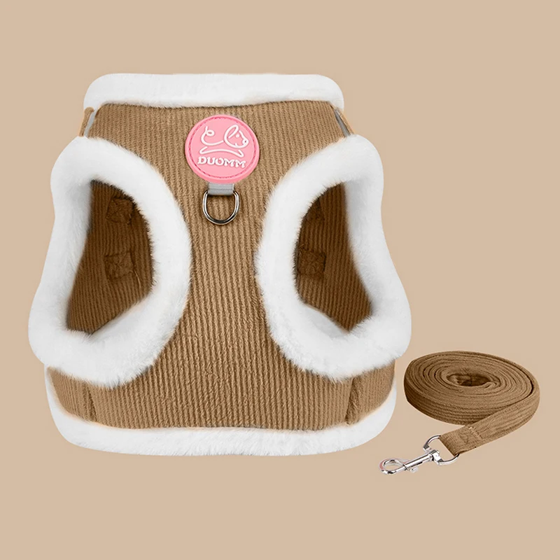 Cordas de tração com coleira felina para animais, proteção reflexiva de segurança, peito e costas, coleira de gato, novo e conforto, outono e inverno