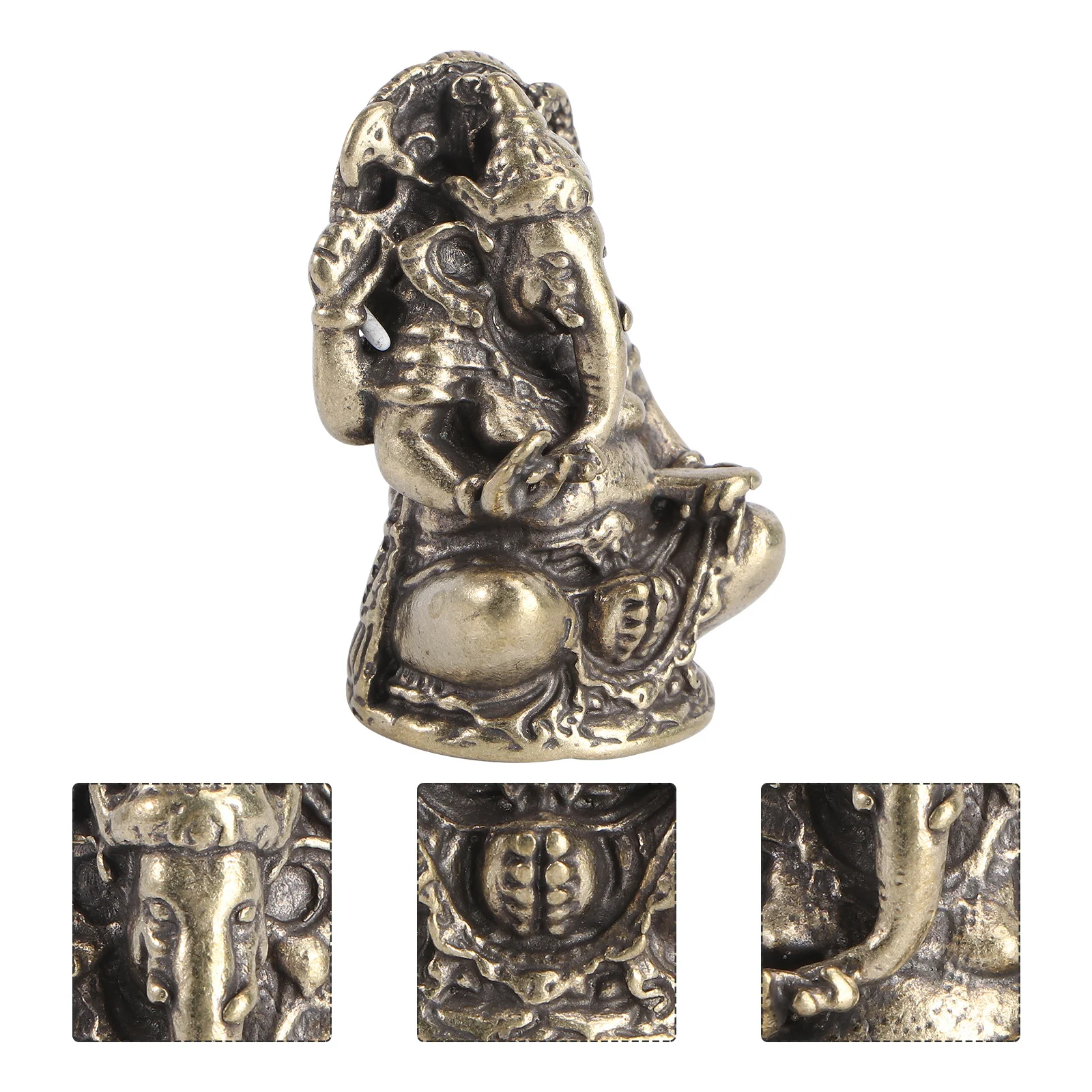 Solidna miedziana statua Boga Słonia Klasyczny ręcznie robiony Ganesha Ornament Dekoracja do domu, biura, świątyni Dekoracja Mądrość Szczęście