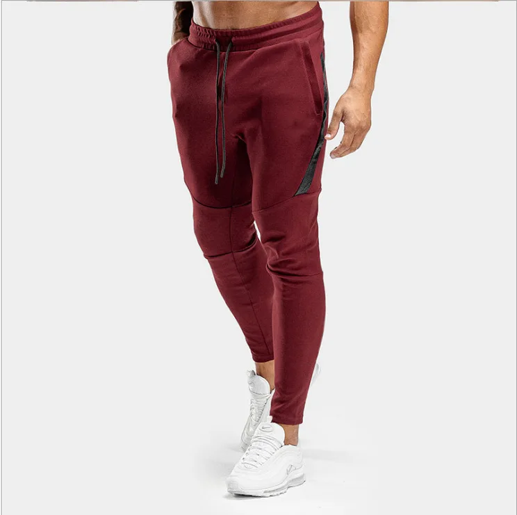 New Men's Sports and Fitness Cotton Trousers Men's Loose Stitching Slim Breathable Training Running Feet Casual Pants