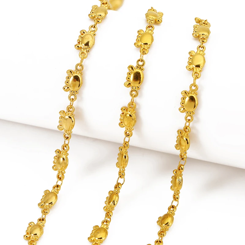 1Meter Stainless Steel Shell Crab Bee Ocean Series Handmade Gold Welding Chain Necklace Bracelet Jewelry Making Accessories view 3