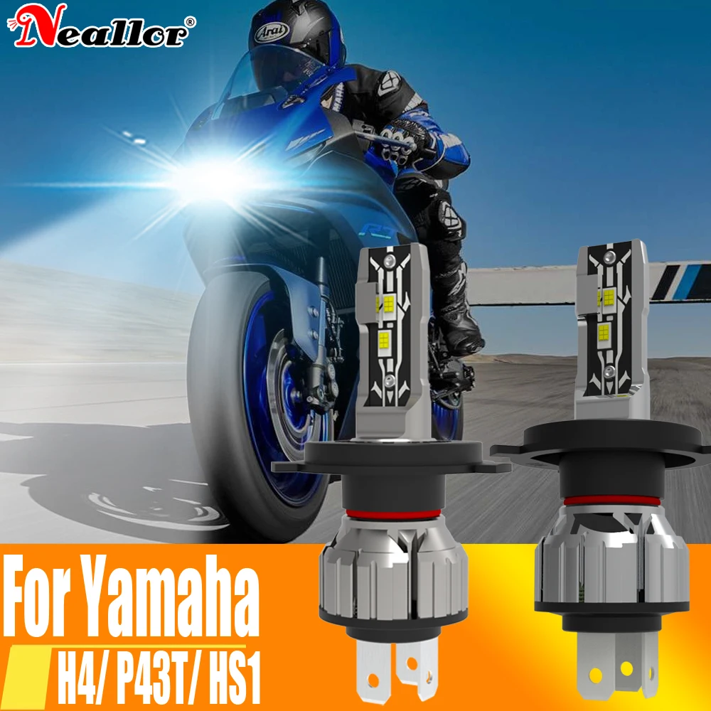 2x H4 Led Lights Motorcycle Headlight Canbus P43T HS1 HB2 9003 Car Fog Bulb Moto Driving Running Lamp 12v 55w For Yamaha YZF-R7