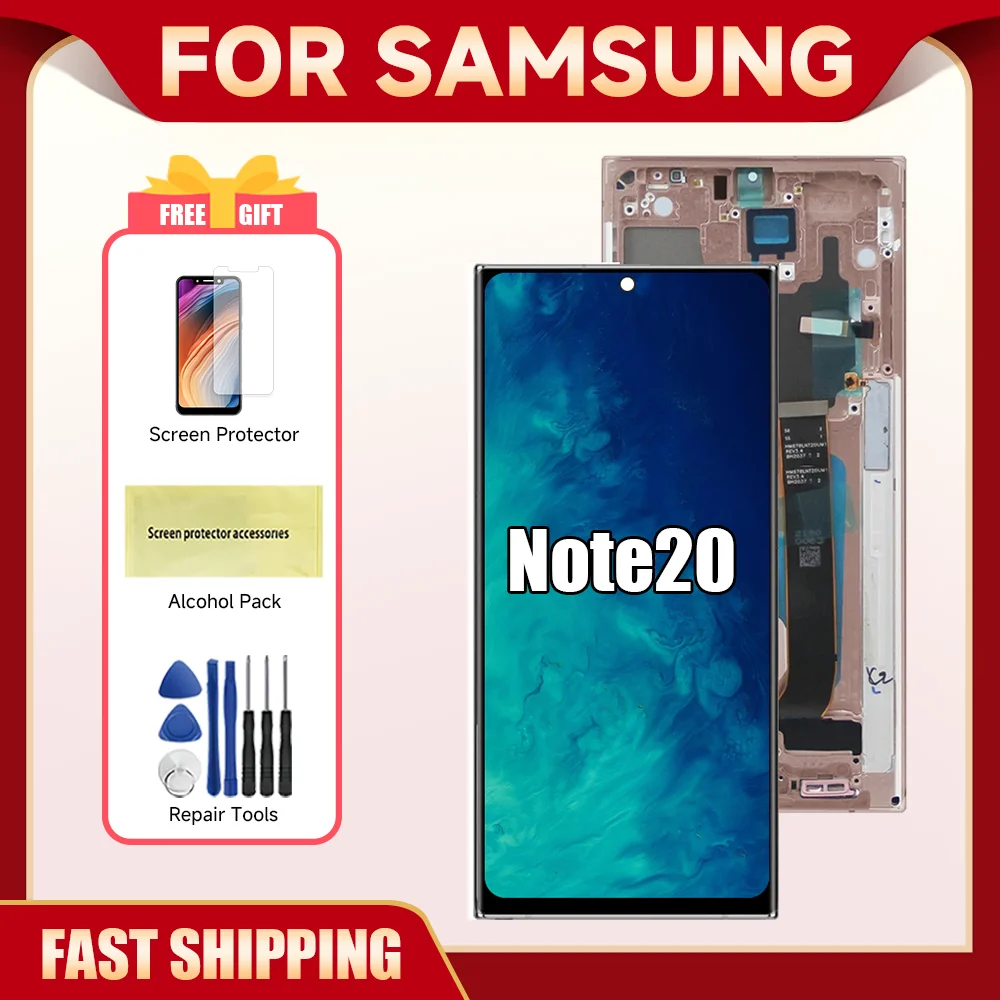 For Samsung Note 20 Ultra For AMOLED Note20U N985 N985F N985U LCD Display Touch Screen Digitizer Assembly Replacement