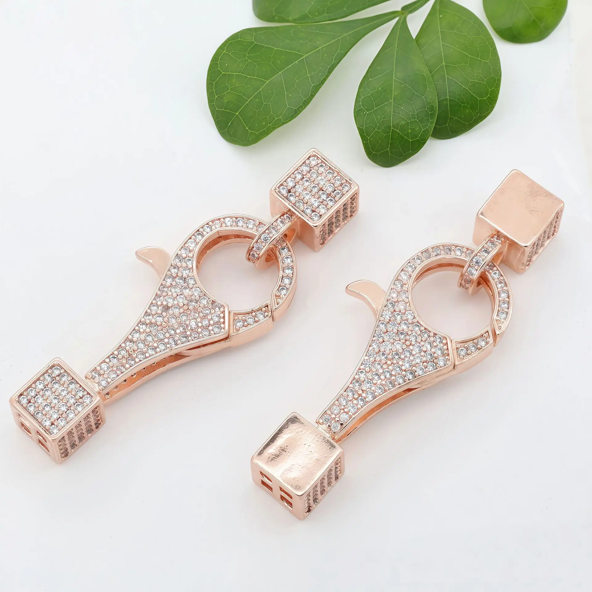 4pcs Labster Copper CZ Clasps For Pearl Bracelets Necklaces Making DIY Craft Accessories