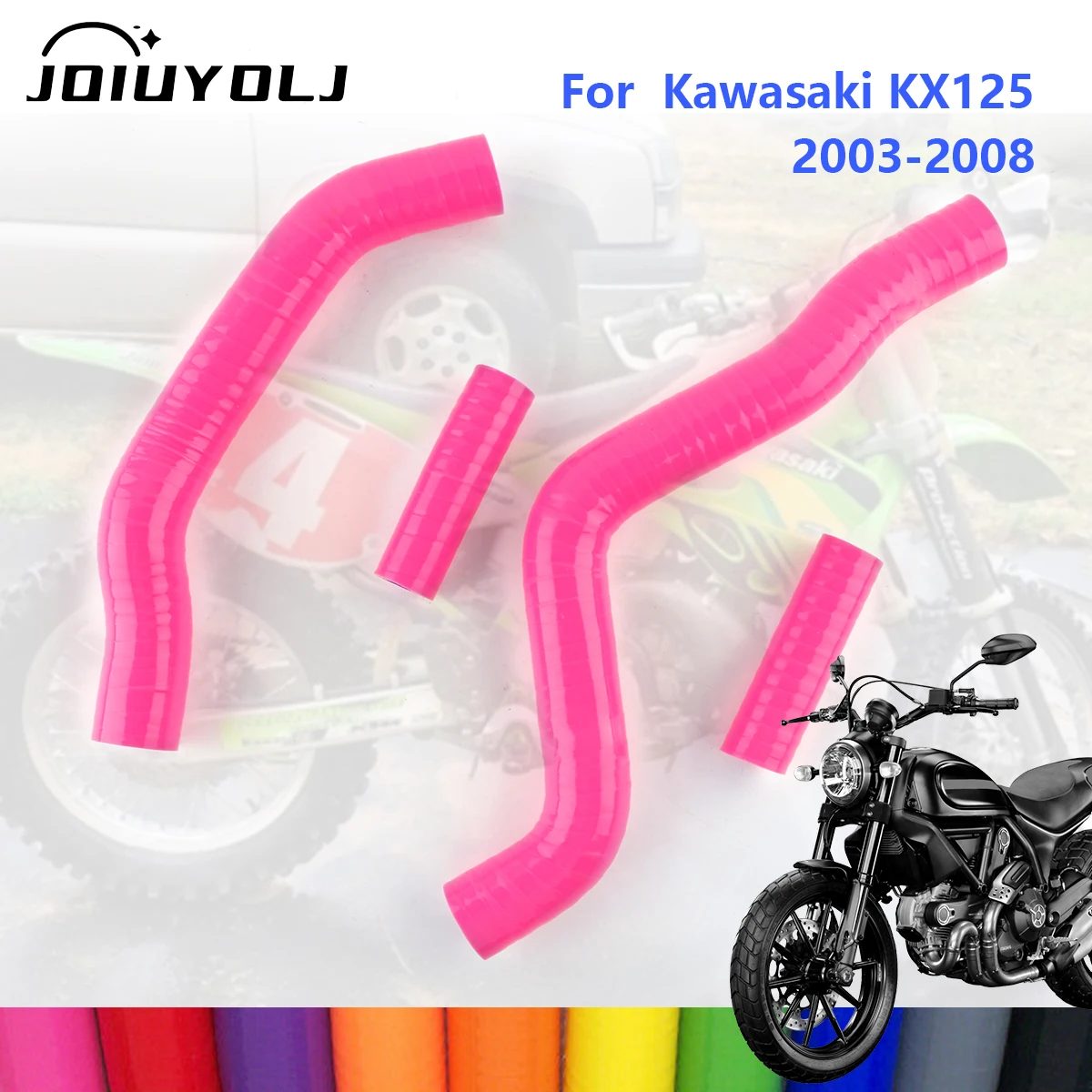 

For 2003-2008 Kawasaki KX125 KX 125 Motorcycle Silicone Radiator Coolant Hose Kit 2004 2005 2006 2007