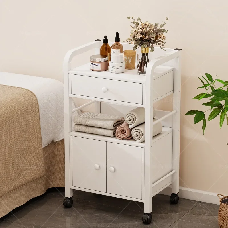 Salon Trolley Cosmetic Cart Mobile Organizer Beauty Equipment Nail Storage Multi Purpose Utility Cart Trolley Cart Tool Cart