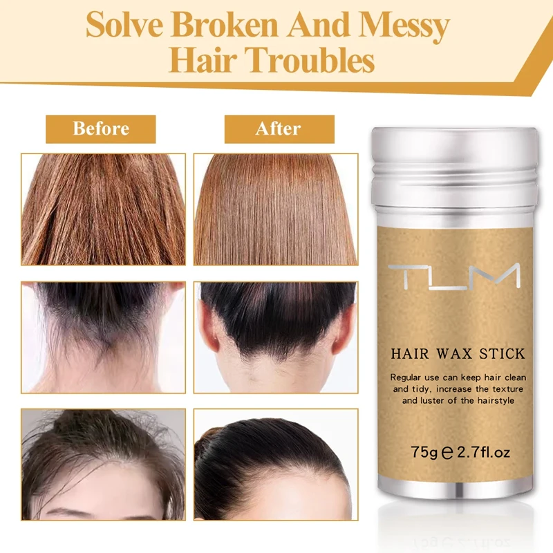 TUM Broken Hair Artifact Hair Gel Cream Wax Stick Styling Hair Fluffy Children Men And Women Styling Fixed Frizz Hair Wax Stick