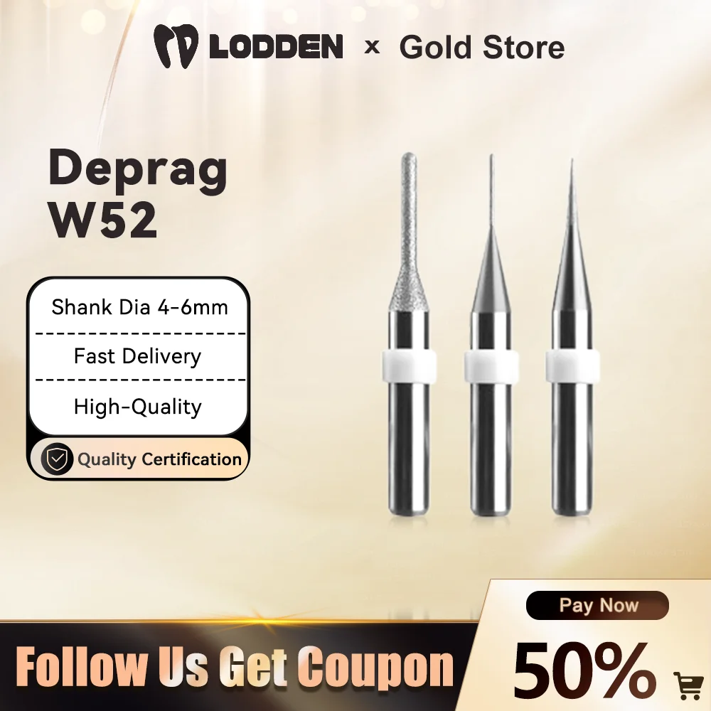 Deprag W52 D52 Milling Burs Lithium Disilicate Glass Ceramics for Grinding Dental Metal Diamond Zirconia PMMA Grinding Tools