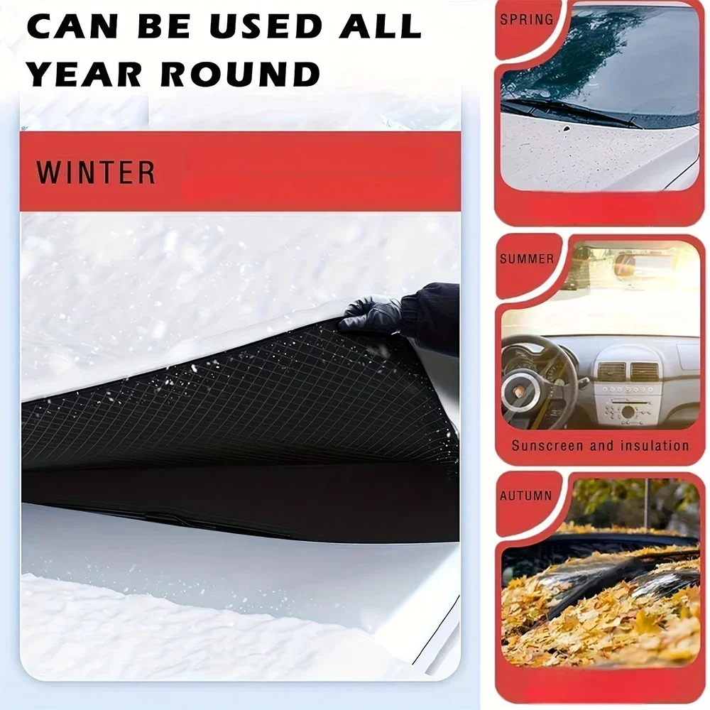 Schneedecke für Auto-Windschutzscheibe aus Oxford-Gewebe, verdickt, Frostschutz, Sonnenschutz, Wärme- und Schneeschutz, Auto-Sonnenblende, Autozubehör – Detail 8