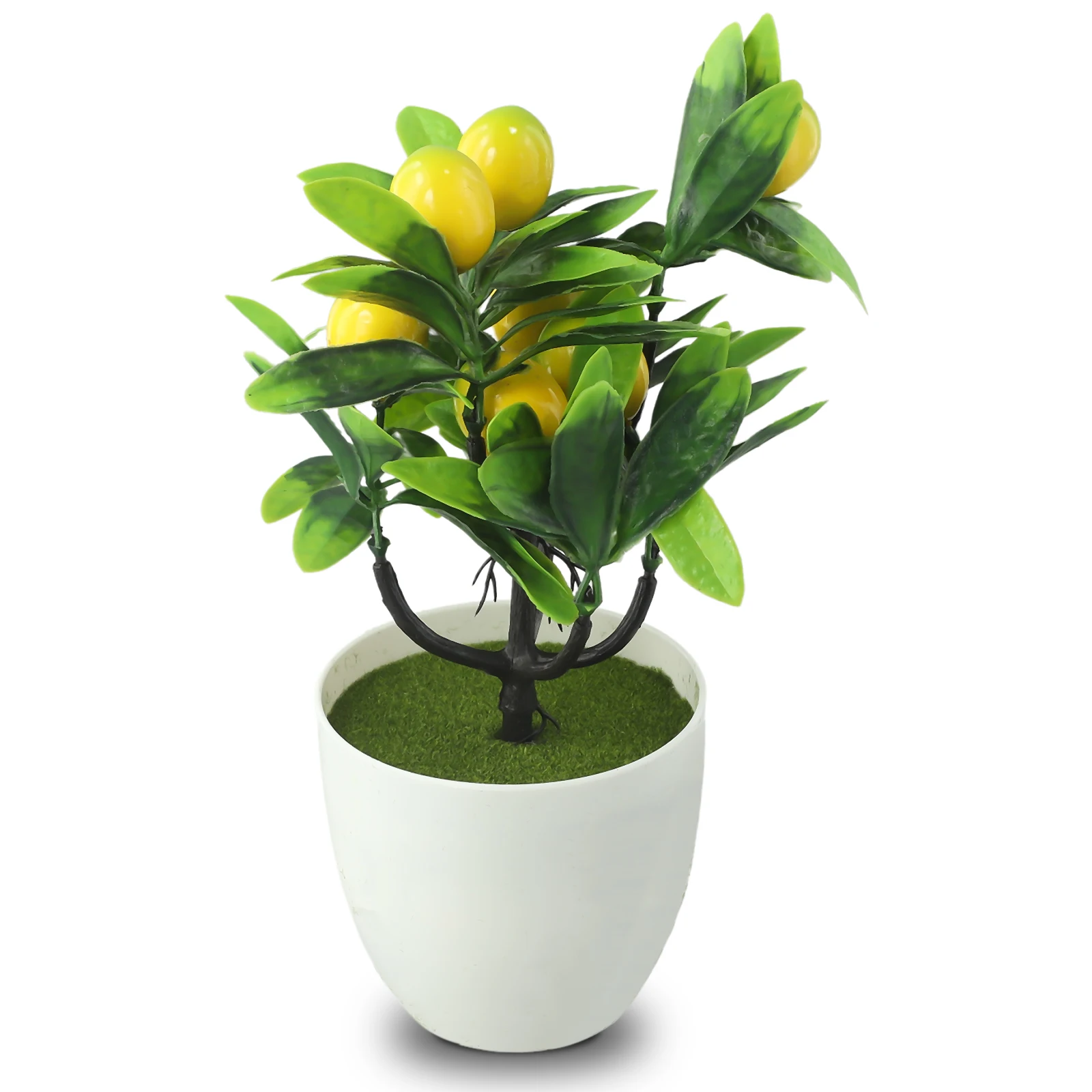 Plantas artificiales de limón en maceta, flor falsa para fiesta en casa y decoración de jardín, árbol de limón falso, bonsái, Planta Artificial de escritorio