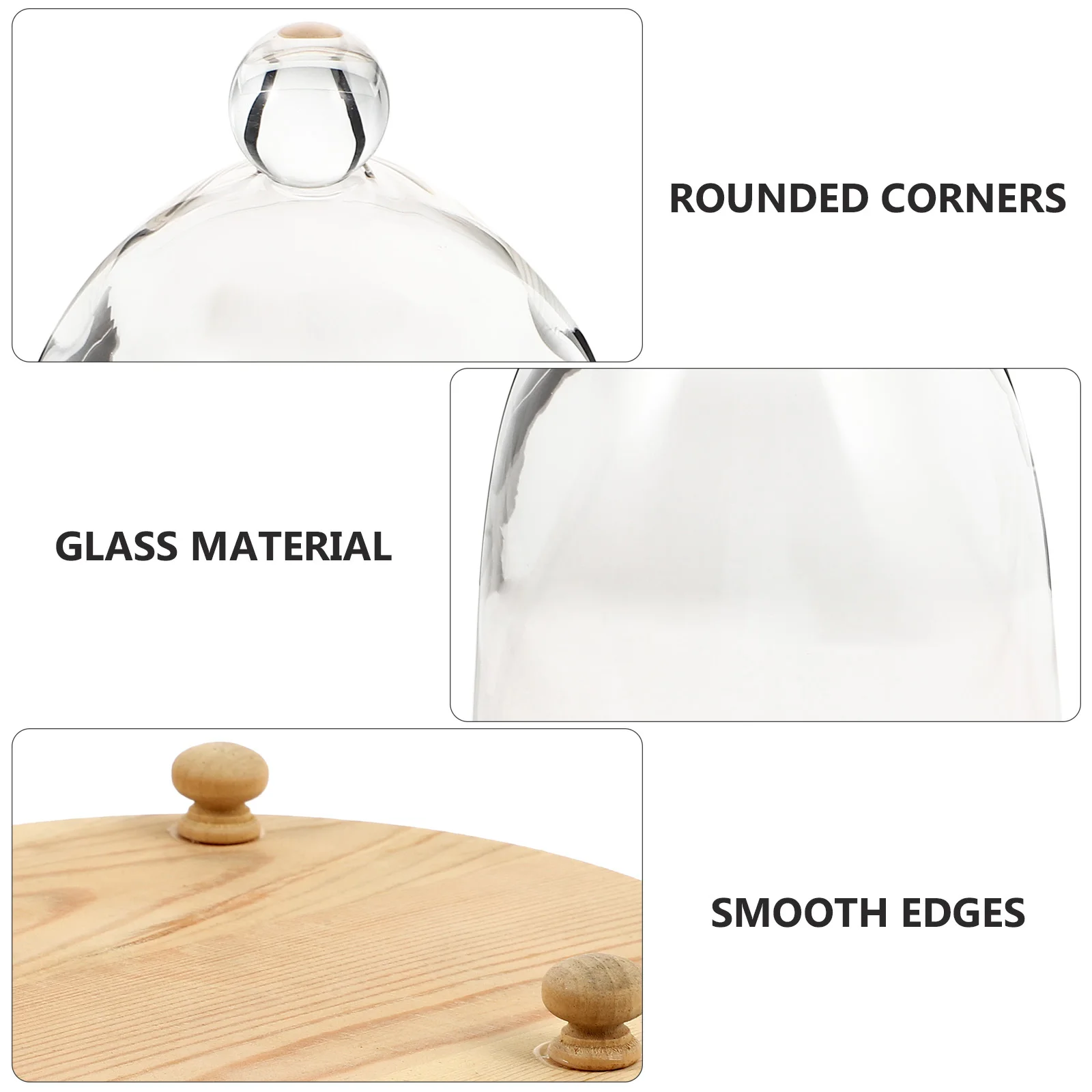 

1Set Creative Glass Cover for Home Decor Display Micro Landscape Silk Dried Flowers Portable Lightweight DIY Craft Adornment