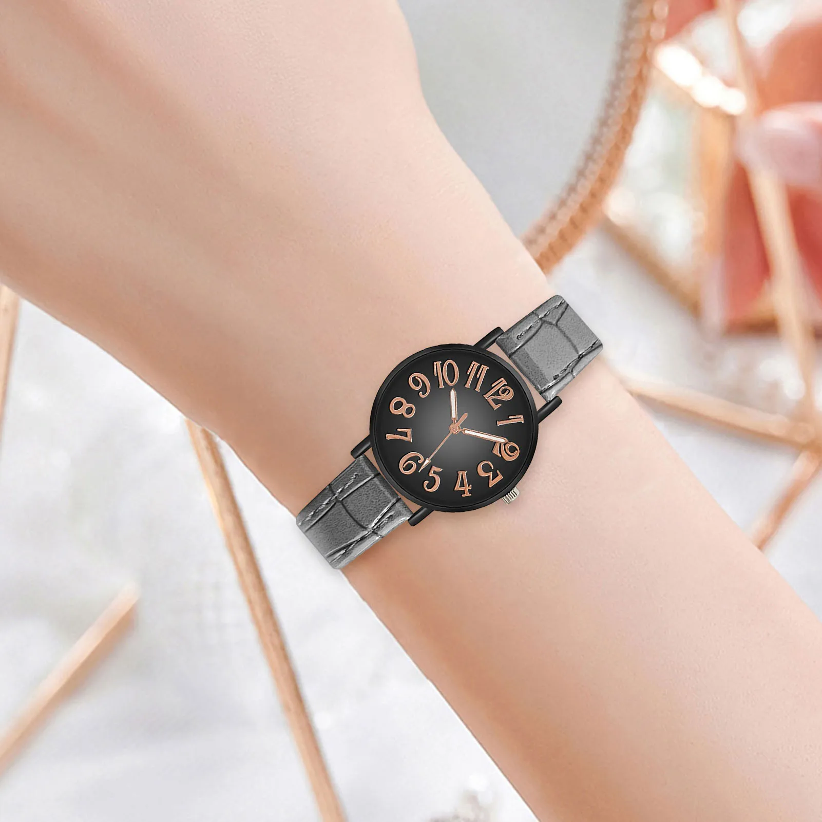 Watch Leather Strap Korean Watch Fashion Simple Style Quartz Wristwatch Lady Watch Women's Wristwatch