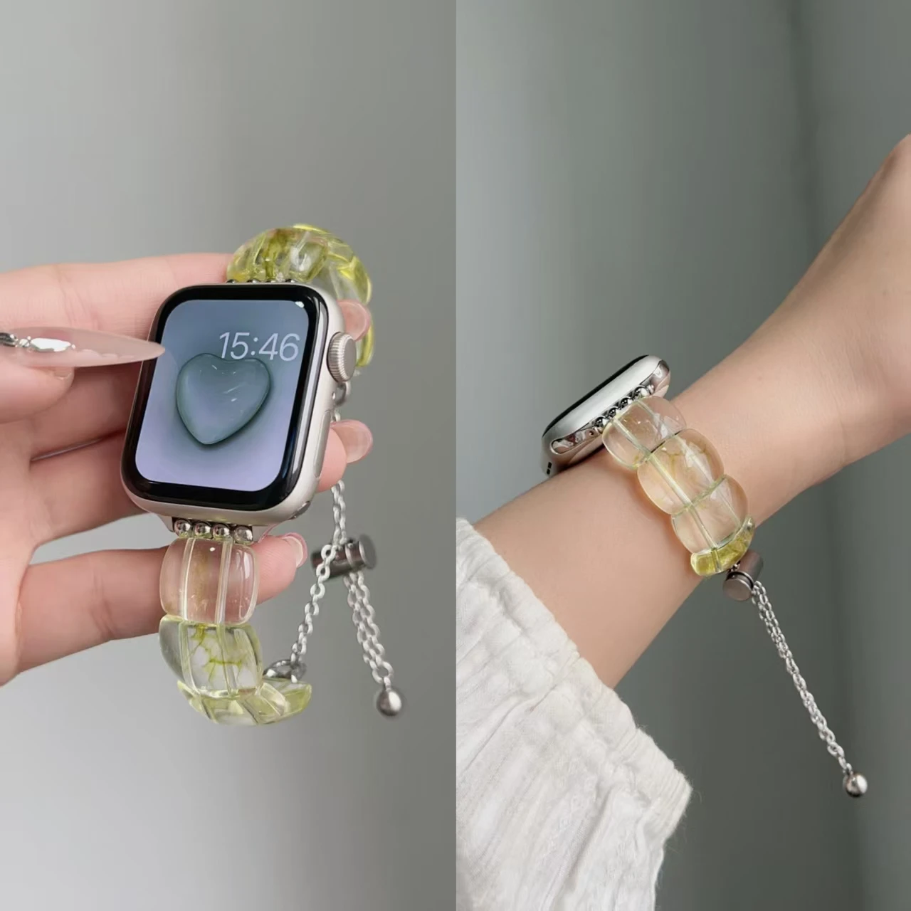 

Crystal retractable bracelet band for Apple Watch strap series Ultra 10/9/8/7/6/5/4/3/2/1 SE 40/42/46/45/44mm