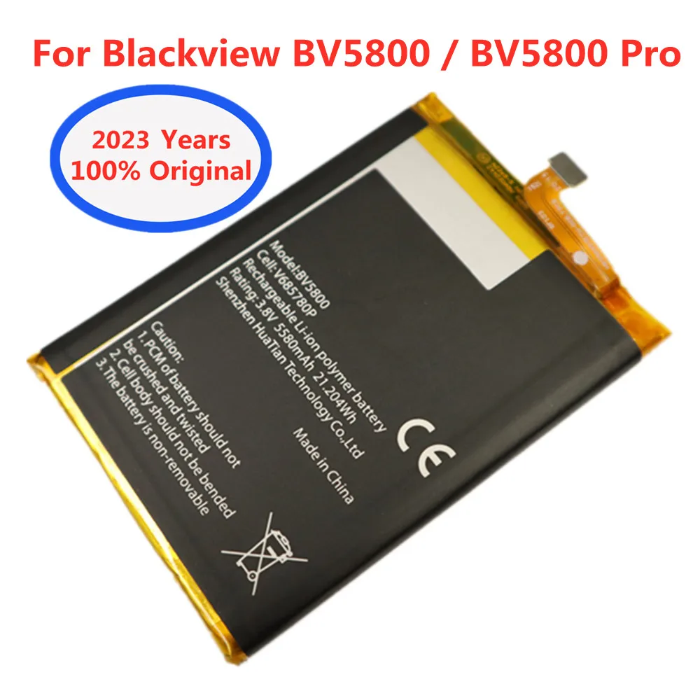 

2023 New 5580mAh BV5800 Battery For Blackview BV 5800 / BV5800 Pro V685780P High Quality Mobile Phone Li-ion Batteries Bateria