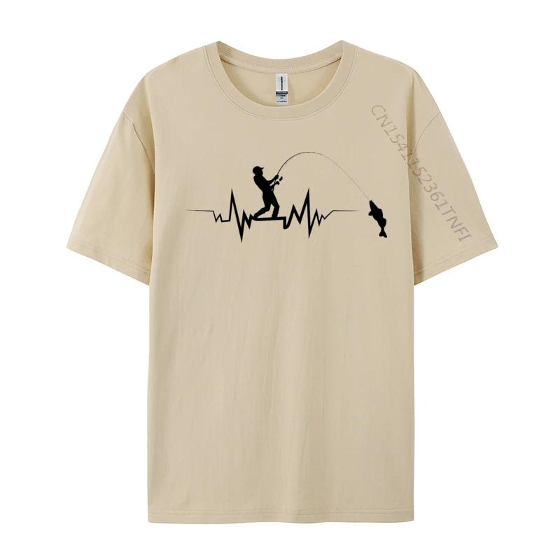 

Fishing Heartbeat Cool T-Shirt Casual Tops Shirts Printed T Shirts Oversized T-shirts Graphic T Shirts