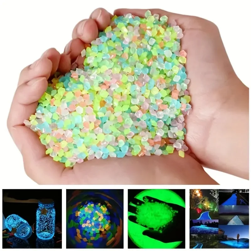 Luminous Sand Stones Garden Park Road Pebbles Glow in Dark Ornament Party Wishing Bottle Luminous Sand Stones Decoration